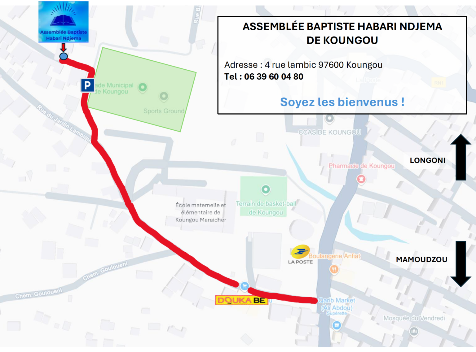 Plan Eglise Habari Ndjema de Koungou